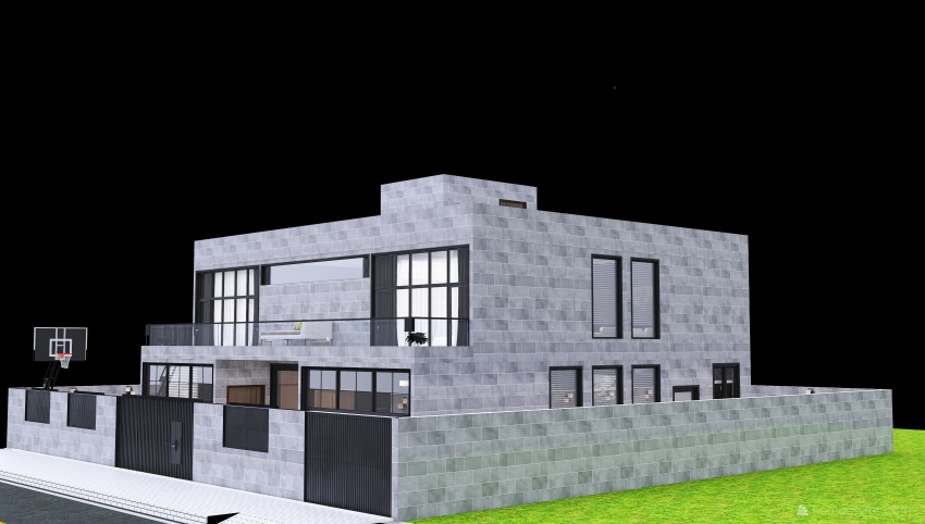 Modern Home With Black Interior. 3d design picture 3949.87