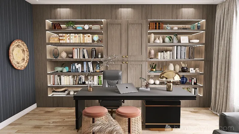 Luxury Home Office 3d design renderings