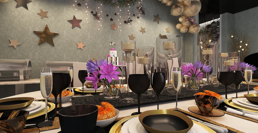 #PartyContest NYE 2021 RSVP Dinner 3d design renderings