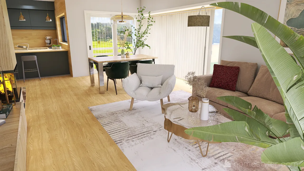 LivingDiningRoom 3d design renderings