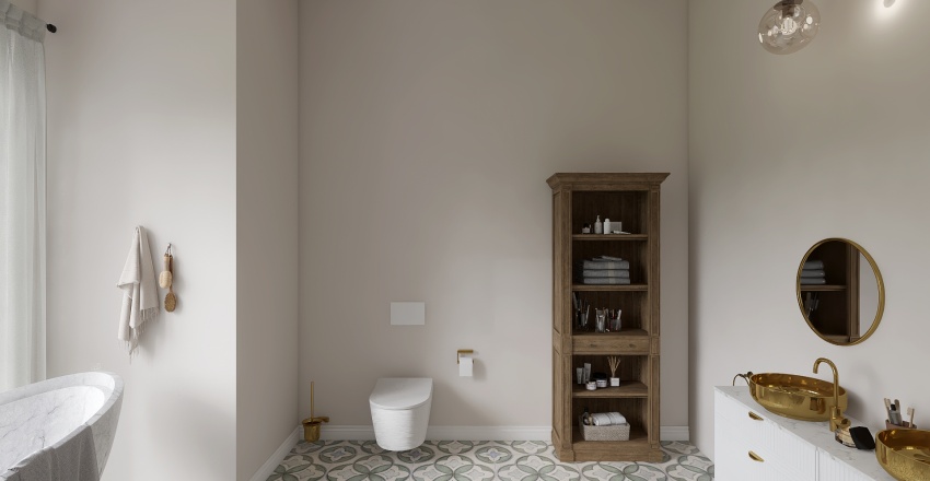Costal WarmTones Bathroom 3d design renderings