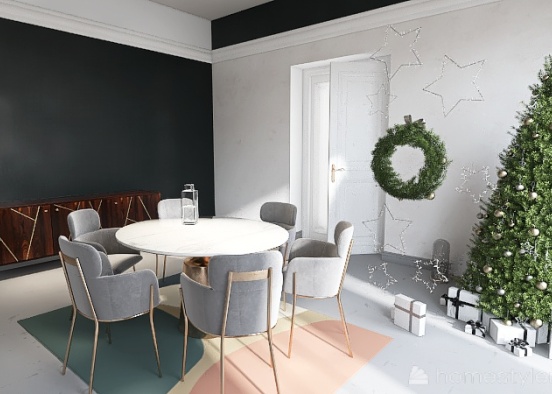 Room 1- Classic Black and White Design Rendering