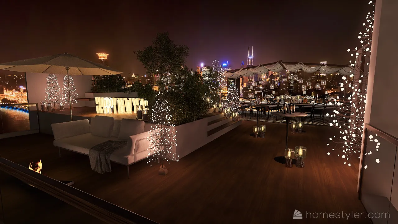 #partycontest - rooftop party 3d design renderings