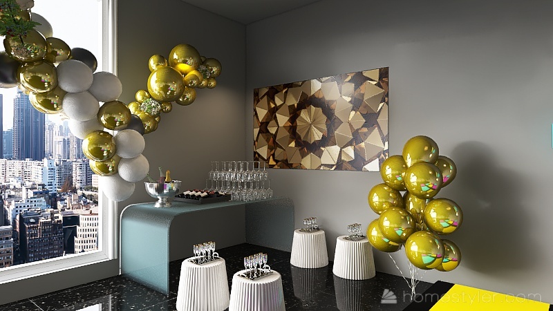 Party Area 3d design renderings