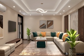 Living Room (Elkhobar-alQosor) Design Rendering