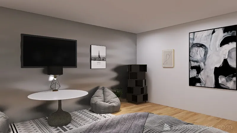 Shadow Themed Bedroom 3d design renderings