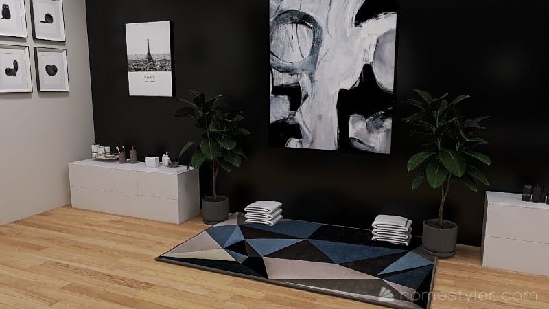 Black and White Aesthetic Bathroom 3d design renderings