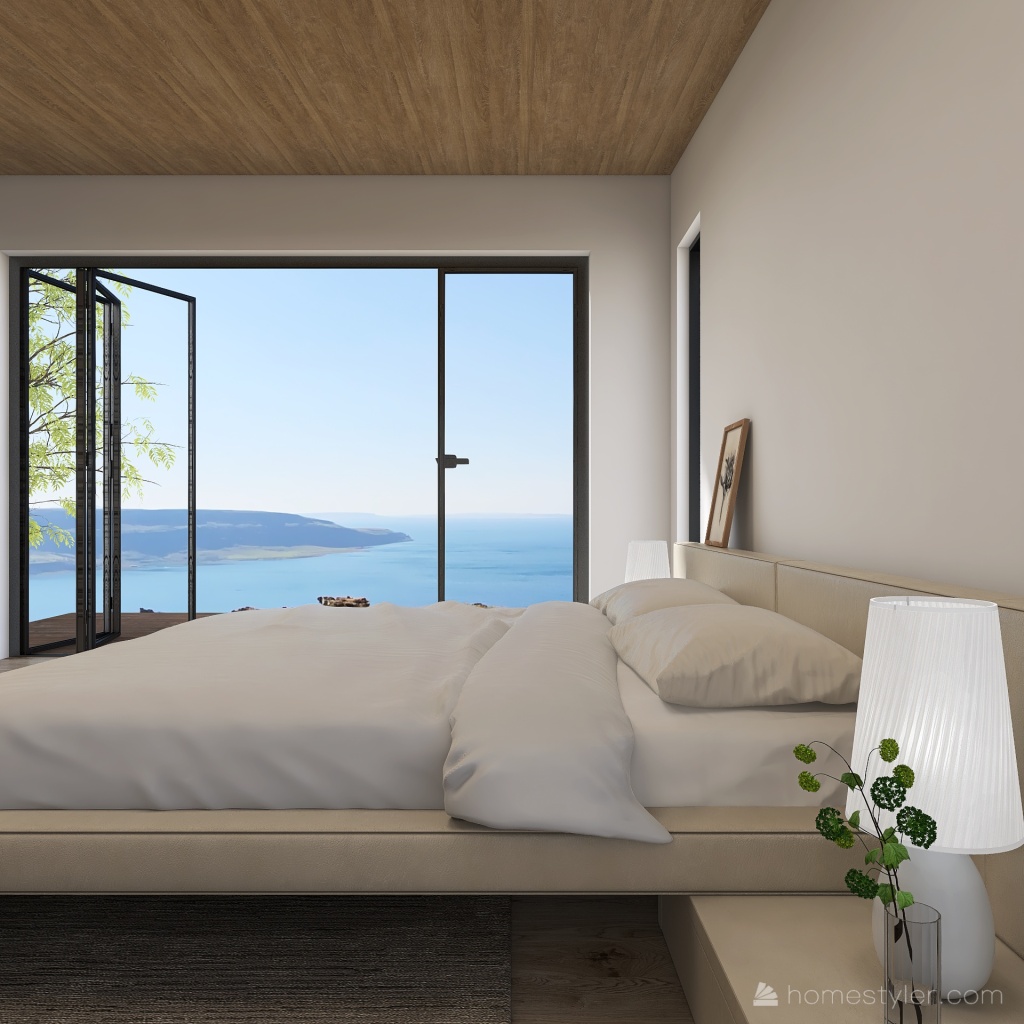 Scandinavian Hilltop Cabin WoodTones 3d design renderings