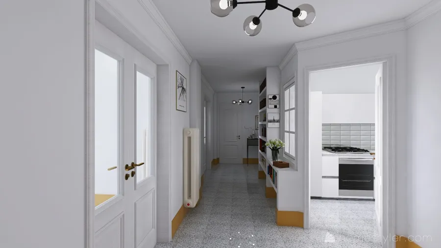 Retrò house in Roma 3d design renderings