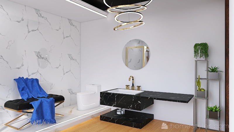 Hollywood Glam Bathroom 3d design renderings