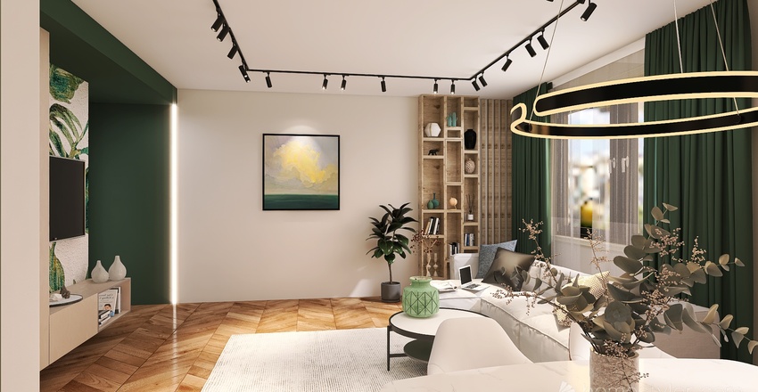 Living and Dining Room 3d design renderings