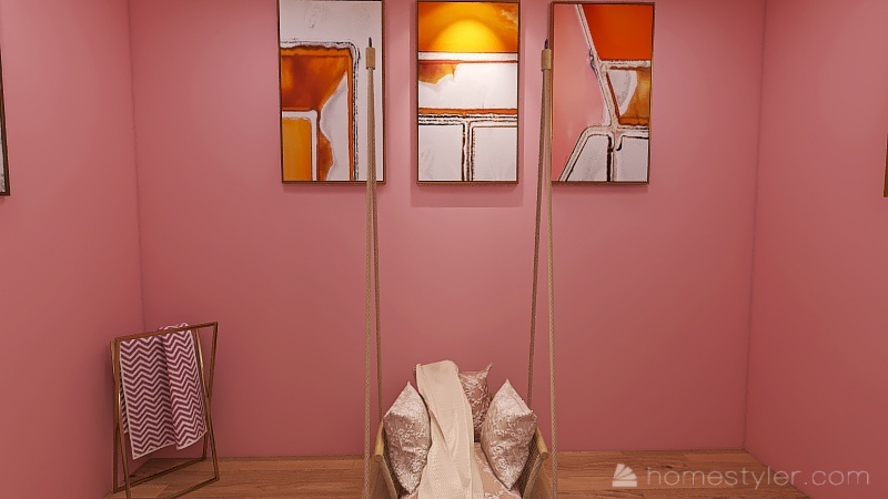 Test-Pink Bedroom 3d design renderings