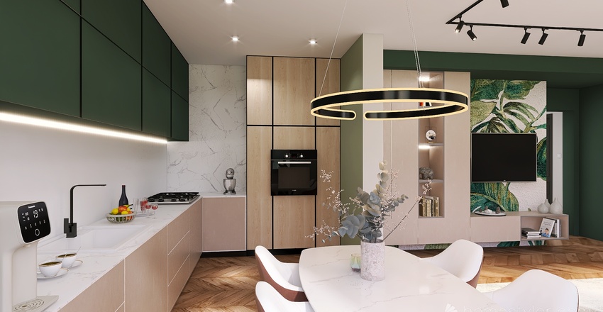 Living and Dining Room 3d design renderings