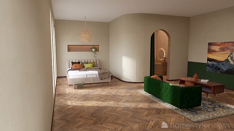 Wabi Sabi Hotel room 3d design renderings
