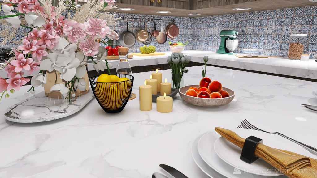 Dining/Kitchen 3d design renderings