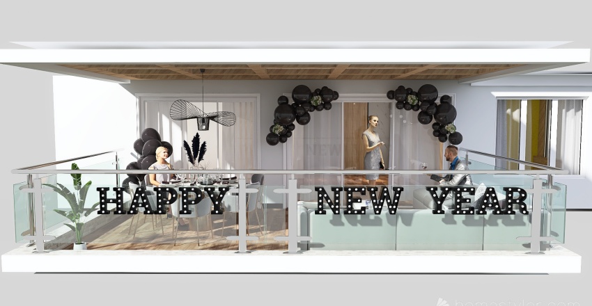 #PartyContest Happy New Year 3d design renderings