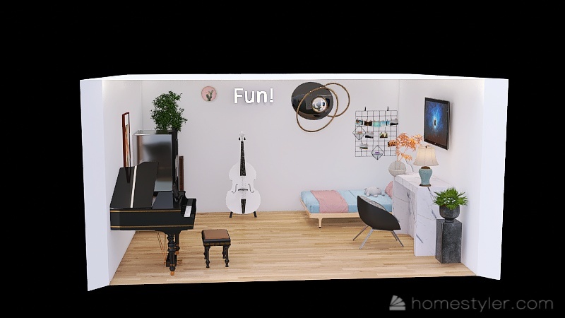 Aesthetic Fun Bedroom:) 3d design renderings