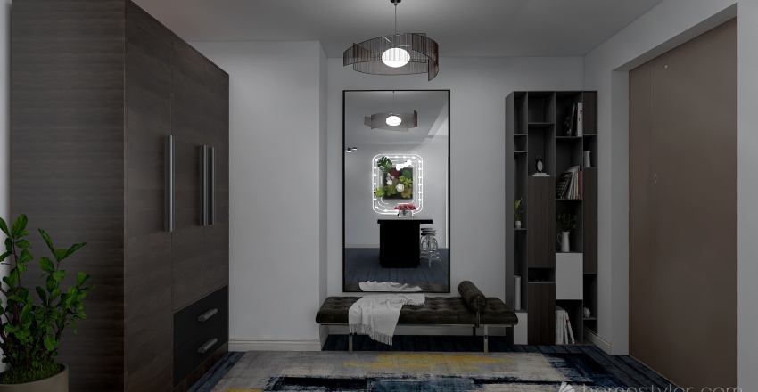 Прихожая, Кухня, Гостиная, Спальня 3d design renderings