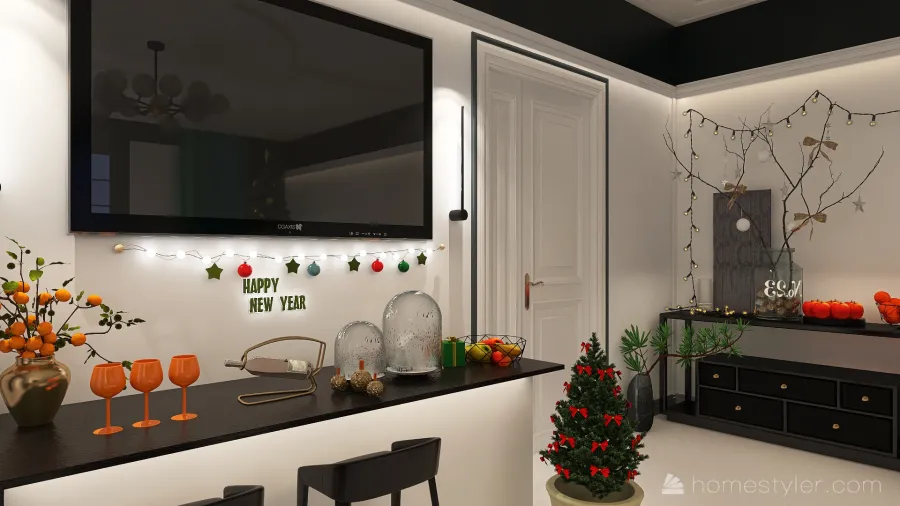 #PartyContest - White Black Suite 3d design renderings
