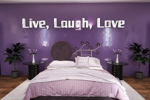 Purple and Grey Master Bedroom Design Rendering