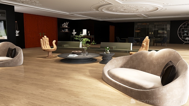 Room 1- Classic Black and White 3d design renderings