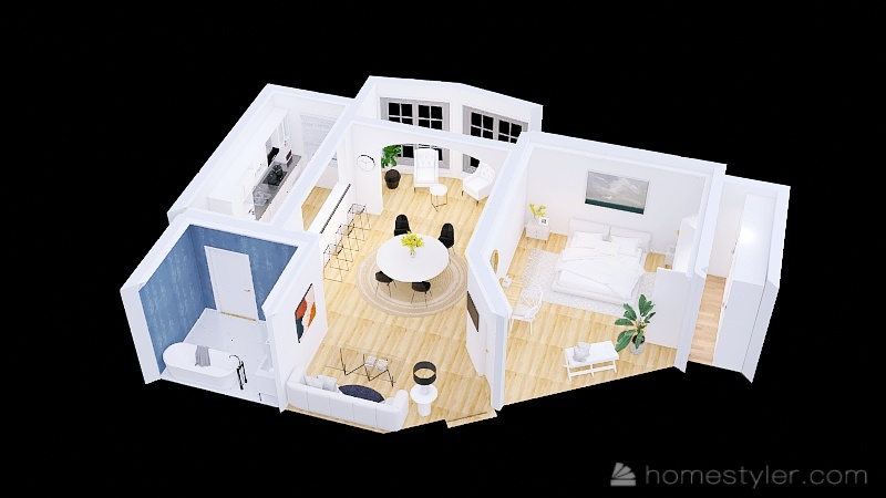 King Final Project Apartment Floorplan_copy 3d design renderings