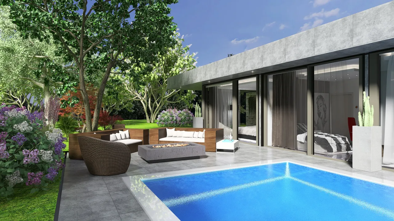 Modern Terrace 3d design renderings