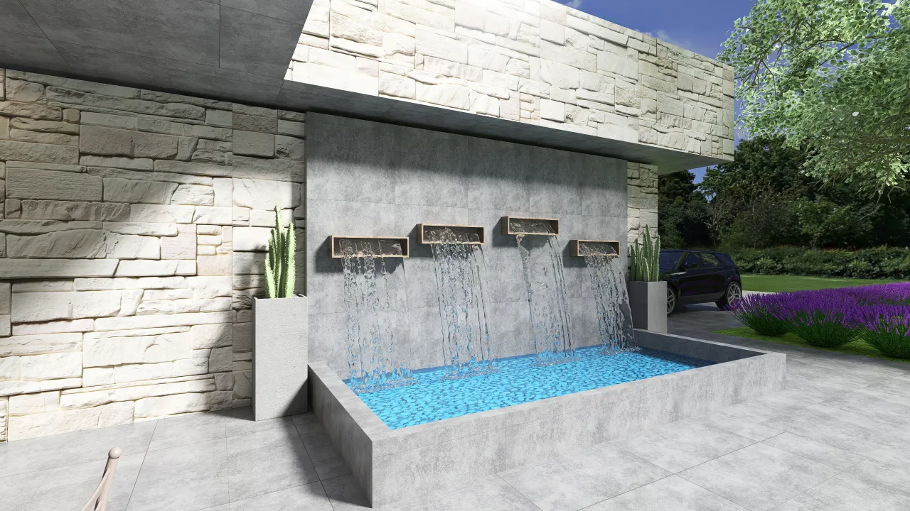 Modern Terrace 3d design renderings