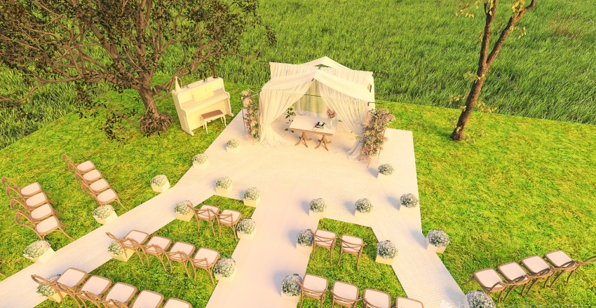 Outdoor Wedding 3d design renderings