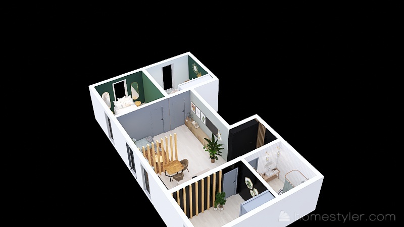 Modern wabi - sabi apartment 3d design picture 88.3