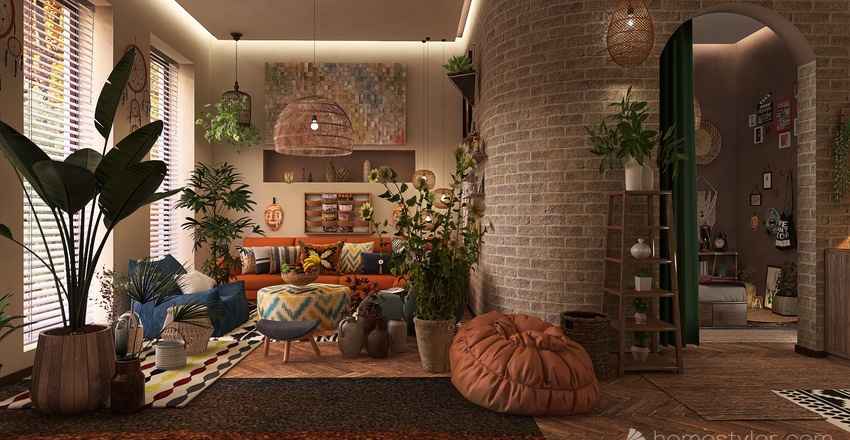 Bohemian Room 3d design renderings
