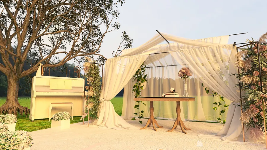 Outdoor Wedding 3d design renderings