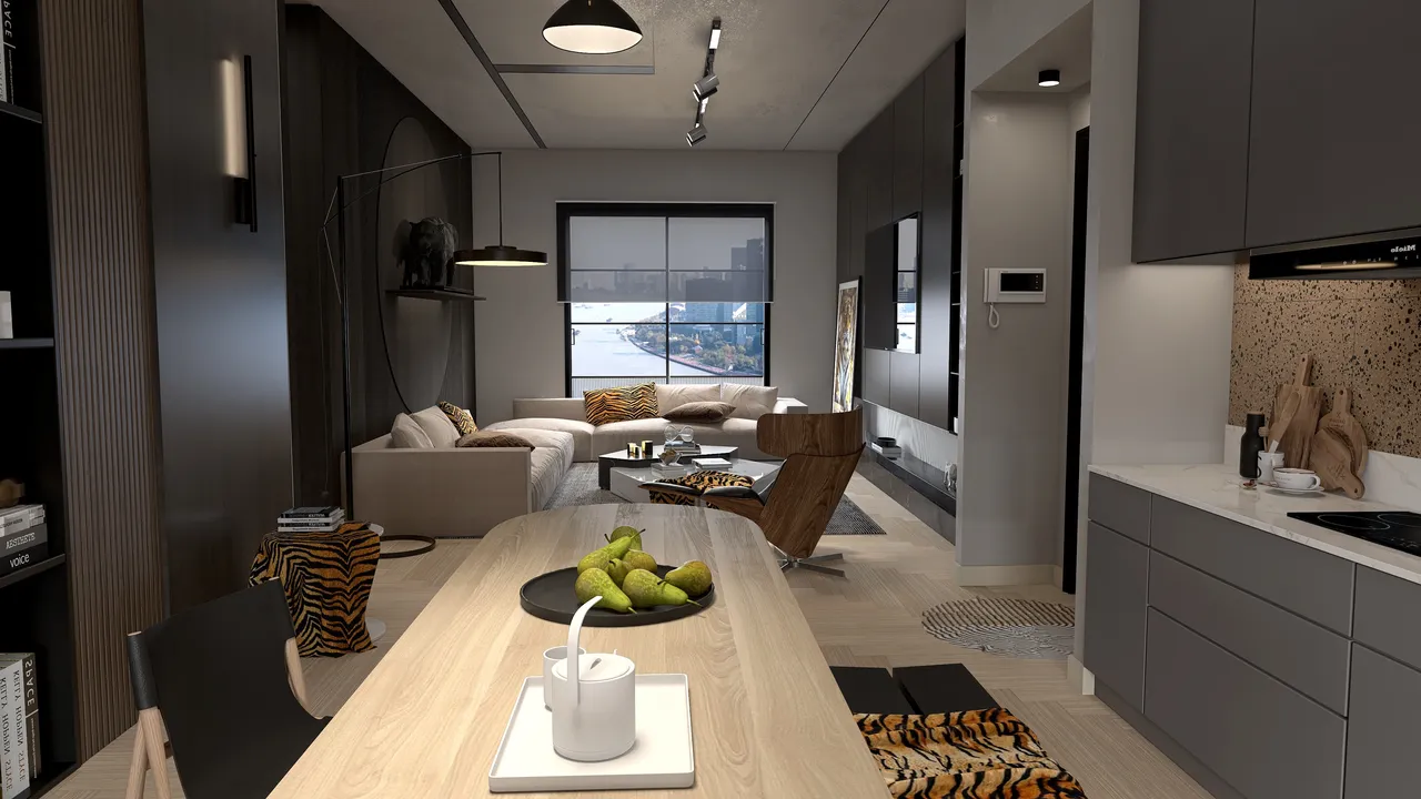 #TShapedContest- Pequeño apartamento 3d design renderings