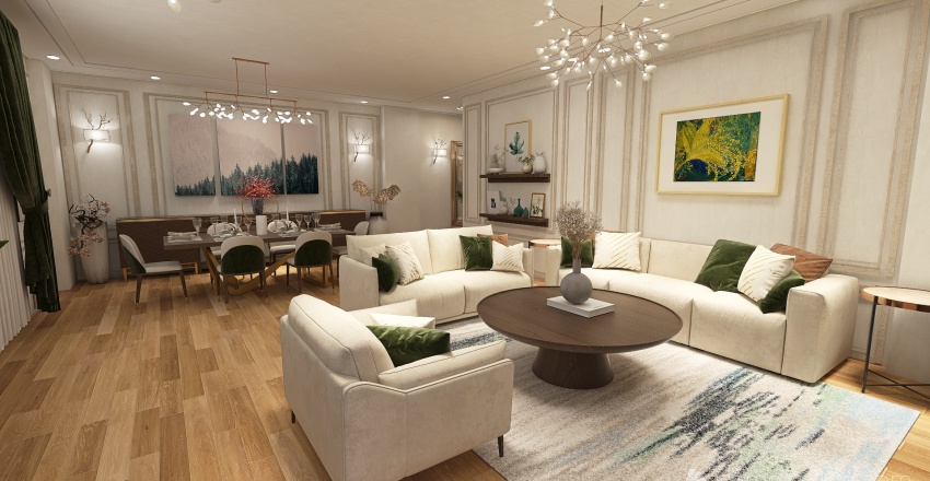 Living and dining 3d design renderings