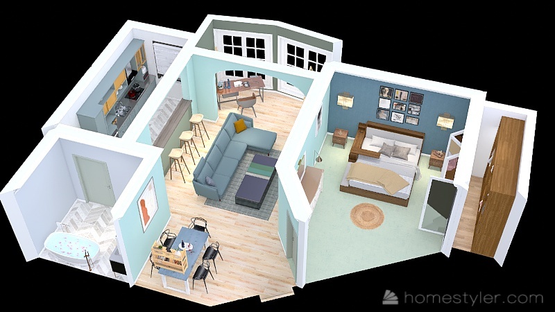 Pola Tawfik King Final Project Apartment Floorplan_copy 3d design renderings