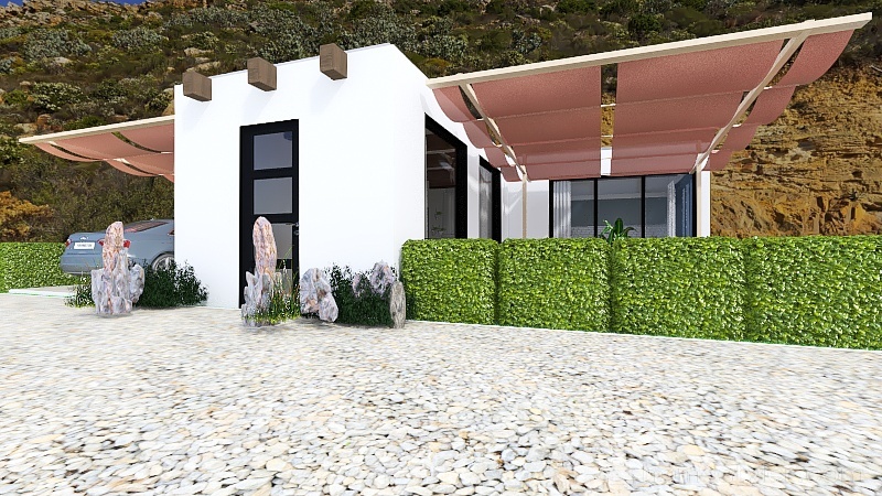 #T-ShapedContest - Adobe Desert Tiny House 3d design renderings