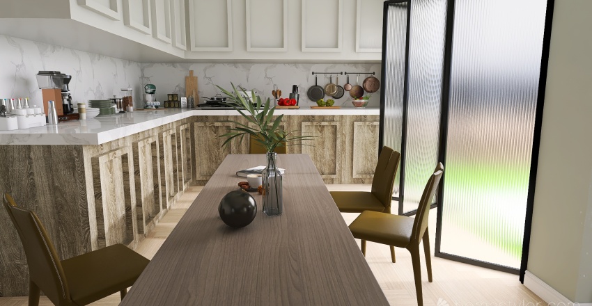 Living/Dining/Kitchen 3d design renderings