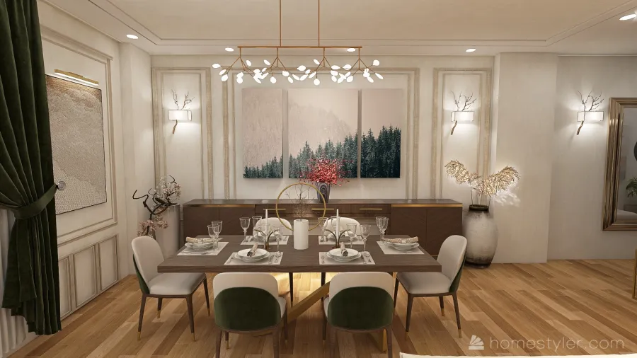 Living and dining 3d design renderings