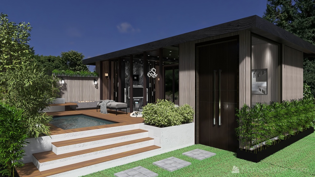 Modern A Bachelor's Tiny Home 3d design renderings