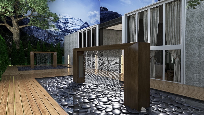 maison moderne dans les montagnes 3d design renderings