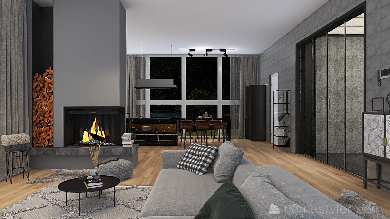 maison moderne dans les montagnes 3d design renderings