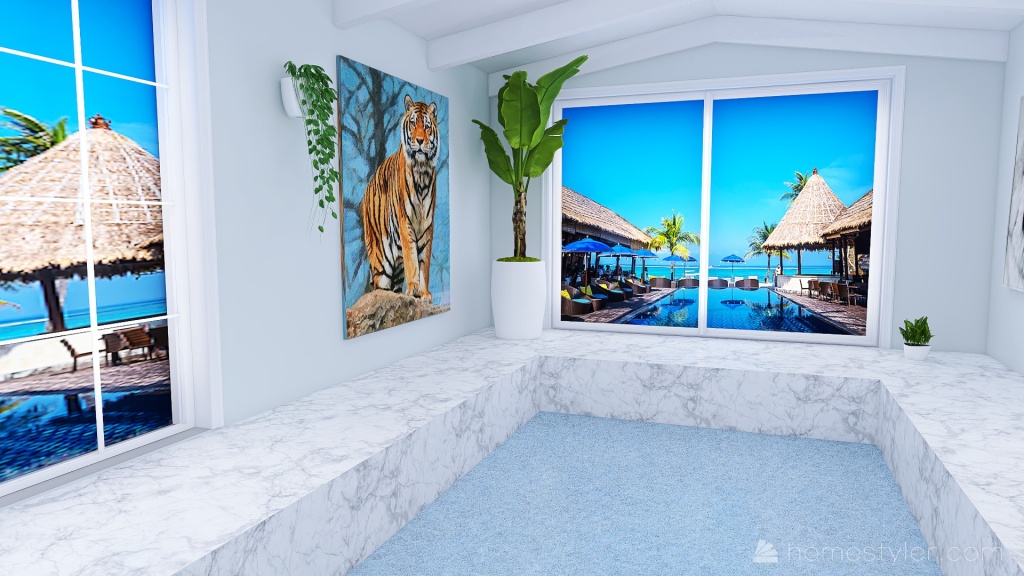 #T-ShapedContest -Tiger's pool and bar 3d design renderings