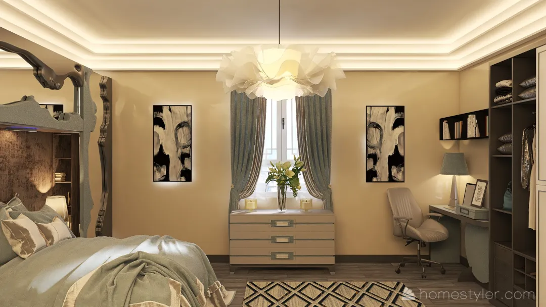 Sky Bedroom 3d design renderings