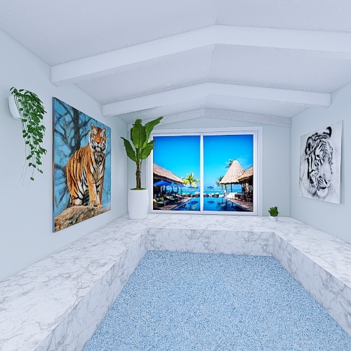 #T-ShapedContest -Tiger's pool and bar 3d design renderings