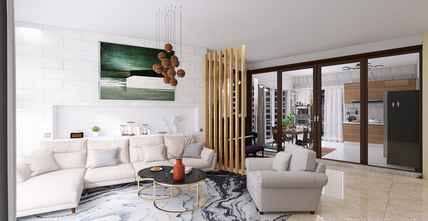 Living and Dining Room 3d design renderings