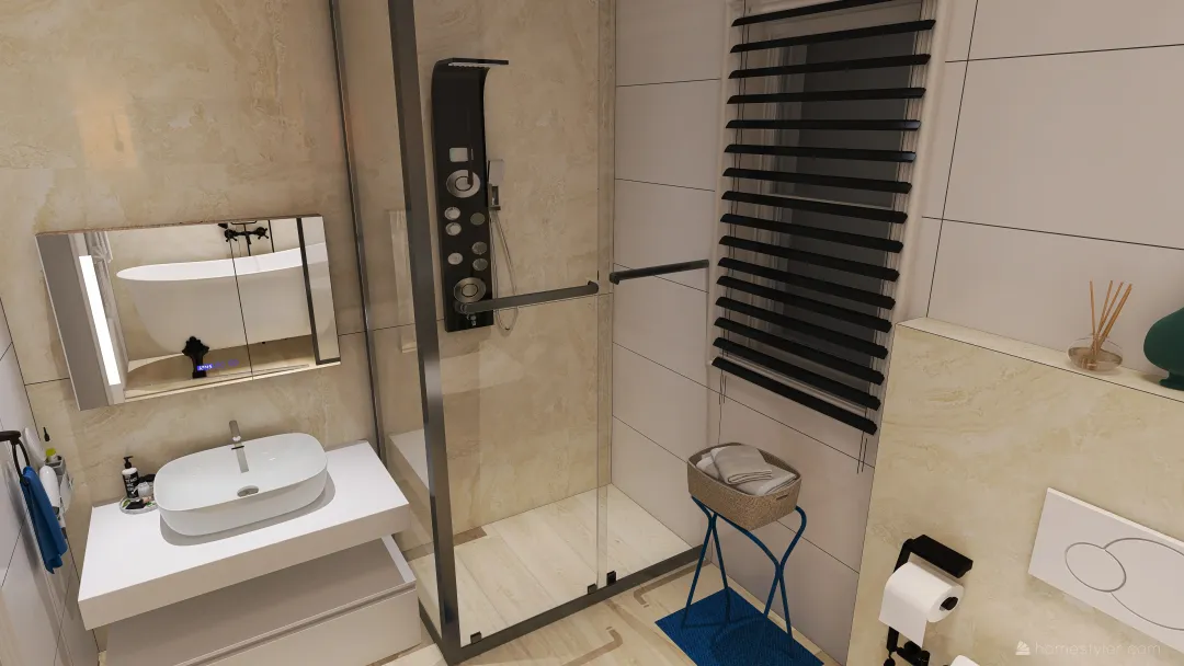 Copy of مغسله حمام الضيوف٢ 3d design renderings