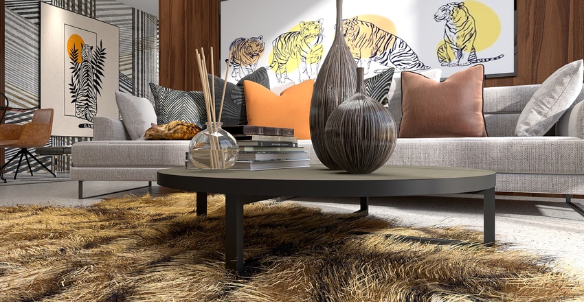 Living and Dining Room 3d design renderings