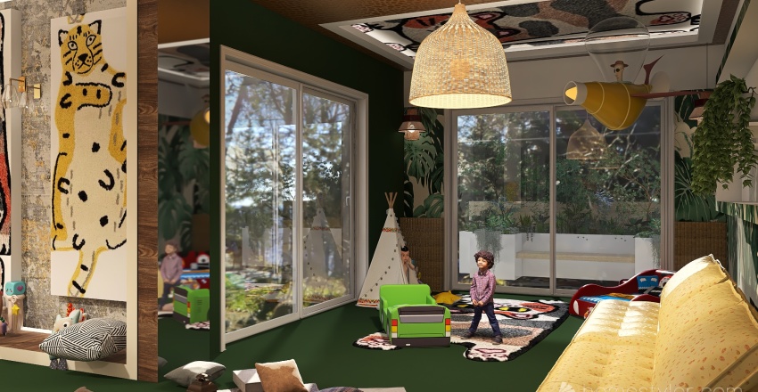 Cantinho Infantil Natureza 3d design renderings