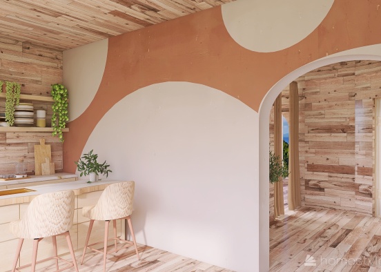 boho botanical loft tinyhouse. Design Rendering