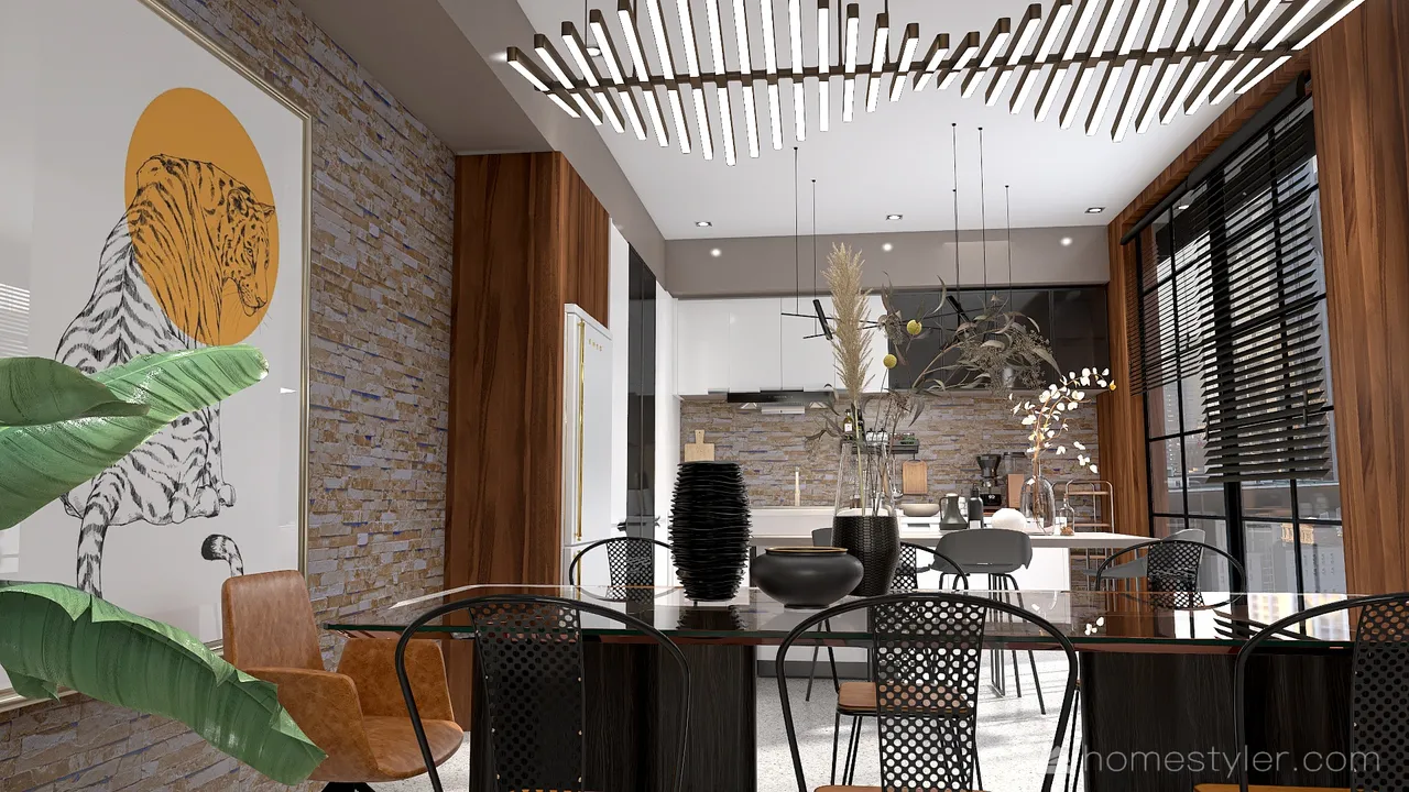 #T-ShapedContest -Modern Industrial Chic 3d design renderings